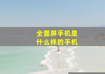 全面屏手机是什么样的手机