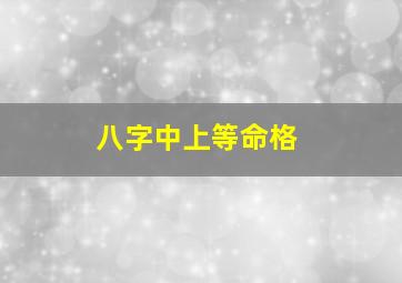 八字中上等命格