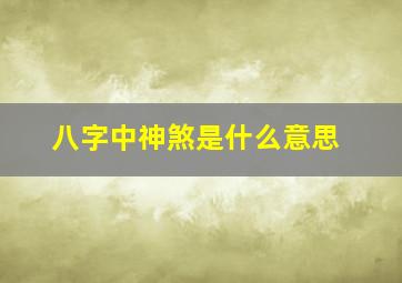 八字中神煞是什么意思