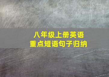 八年级上册英语重点短语句子归纳