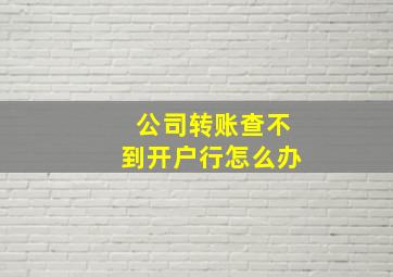 公司转账查不到开户行怎么办