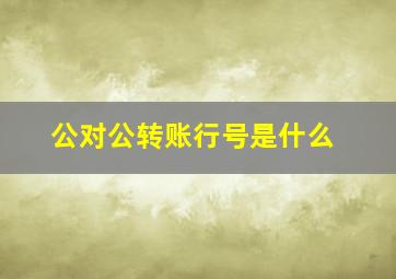 公对公转账行号是什么