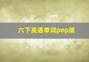 六下英语单词pep版