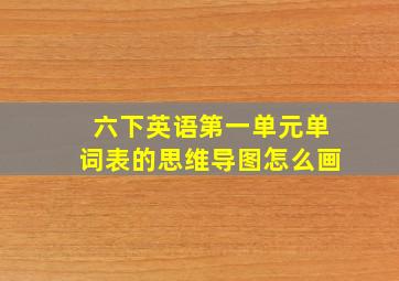 六下英语第一单元单词表的思维导图怎么画