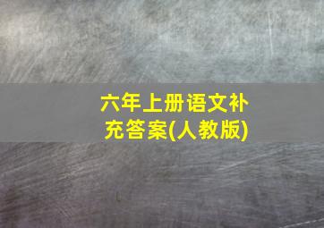 六年上册语文补充答案(人教版)