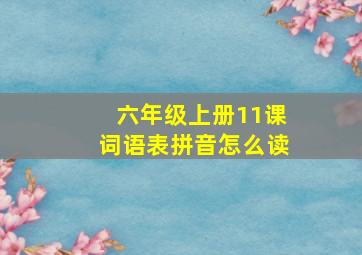 六年级上册11课词语表拼音怎么读