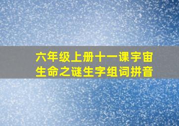 六年级上册十一课宇宙生命之谜生字组词拼音