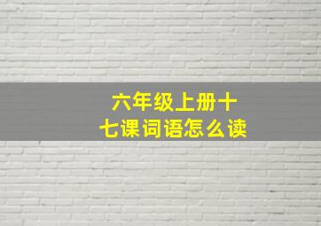 六年级上册十七课词语怎么读