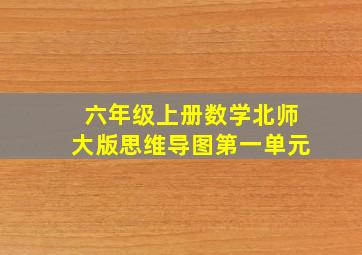 六年级上册数学北师大版思维导图第一单元