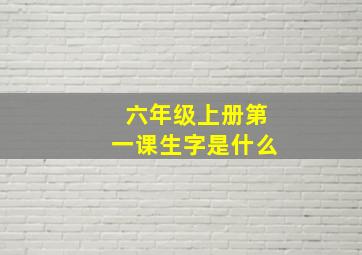 六年级上册第一课生字是什么