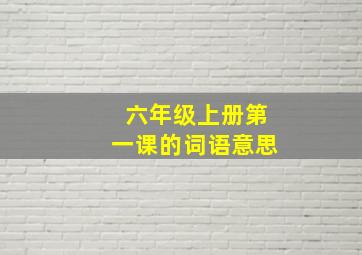 六年级上册第一课的词语意思