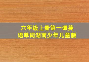 六年级上册第一课英语单词湖南少年儿童版