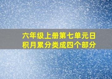 六年级上册第七单元日积月累分类成四个部分