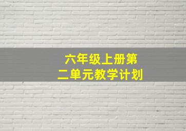 六年级上册第二单元教学计划