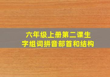 六年级上册第二课生字组词拼音部首和结构