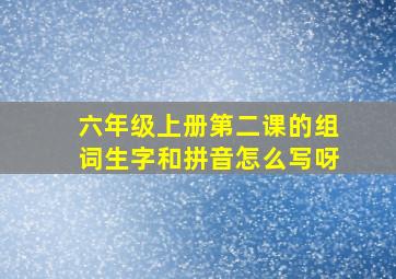 六年级上册第二课的组词生字和拼音怎么写呀