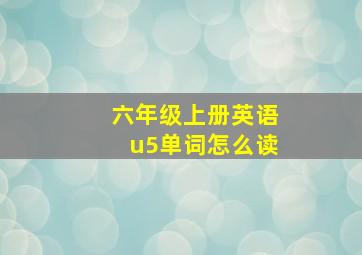 六年级上册英语u5单词怎么读