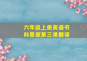 六年级上册英语书科普版第三课翻译