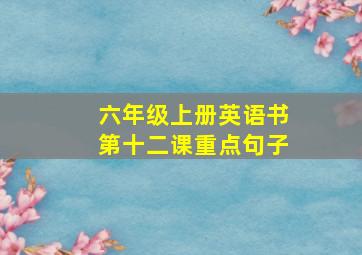 六年级上册英语书第十二课重点句子