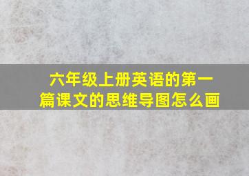 六年级上册英语的第一篇课文的思维导图怎么画