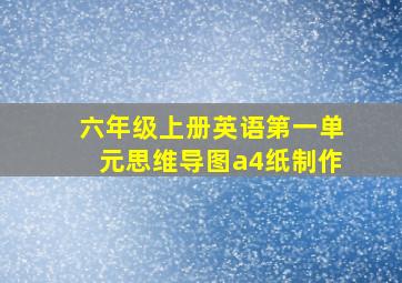 六年级上册英语第一单元思维导图a4纸制作