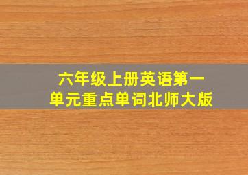 六年级上册英语第一单元重点单词北师大版