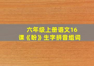 六年级上册语文16课《盼》生字拼音组词