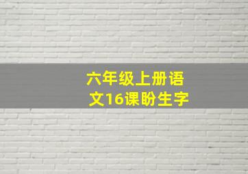 六年级上册语文16课盼生字