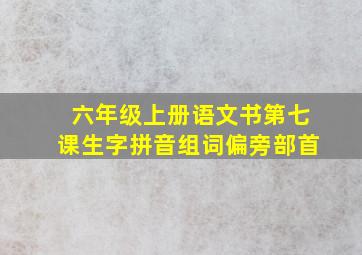 六年级上册语文书第七课生字拼音组词偏旁部首