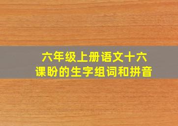 六年级上册语文十六课盼的生字组词和拼音