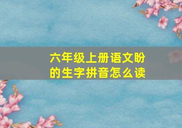 六年级上册语文盼的生字拼音怎么读