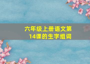 六年级上册语文第14课的生字组词