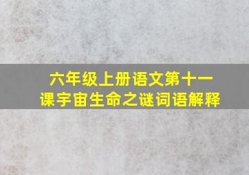 六年级上册语文第十一课宇宙生命之谜词语解释