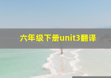 六年级下册unit3翻译