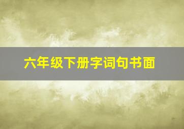 六年级下册字词句书面