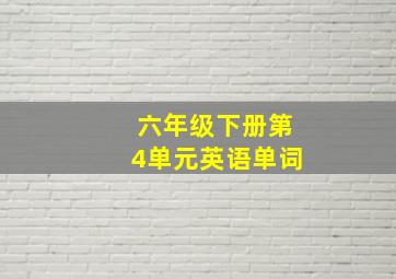 六年级下册第4单元英语单词