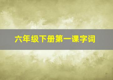 六年级下册第一课字词