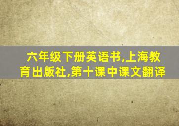 六年级下册英语书,上海教育出版社,第十课中课文翻译