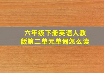 六年级下册英语人教版第二单元单词怎么读