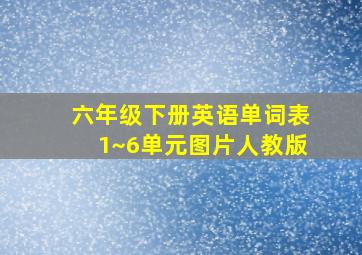 六年级下册英语单词表1~6单元图片人教版