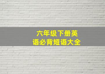 六年级下册英语必背短语大全