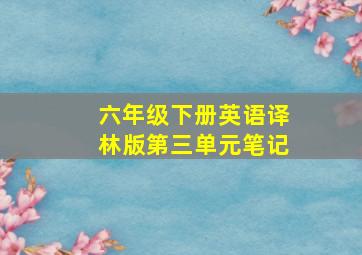 六年级下册英语译林版第三单元笔记