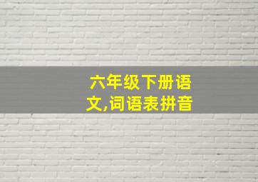 六年级下册语文,词语表拼音