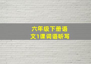 六年级下册语文1课词语听写