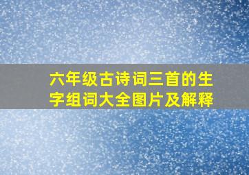 六年级古诗词三首的生字组词大全图片及解释