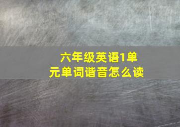 六年级英语1单元单词谐音怎么读