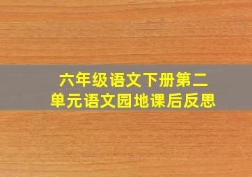 六年级语文下册第二单元语文园地课后反思