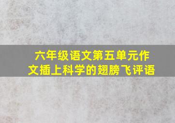 六年级语文第五单元作文插上科学的翅膀飞评语