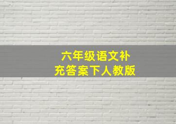 六年级语文补充答案下人教版