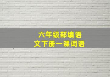 六年级部编语文下册一课词语